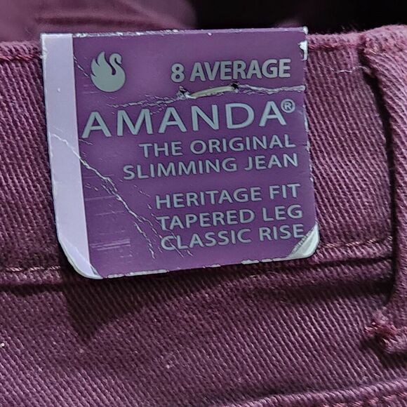 Gloria vanderbilt amanda slimming jeans Size 8 Color Wine Stretch Soft Touch - Picture 14 of 16